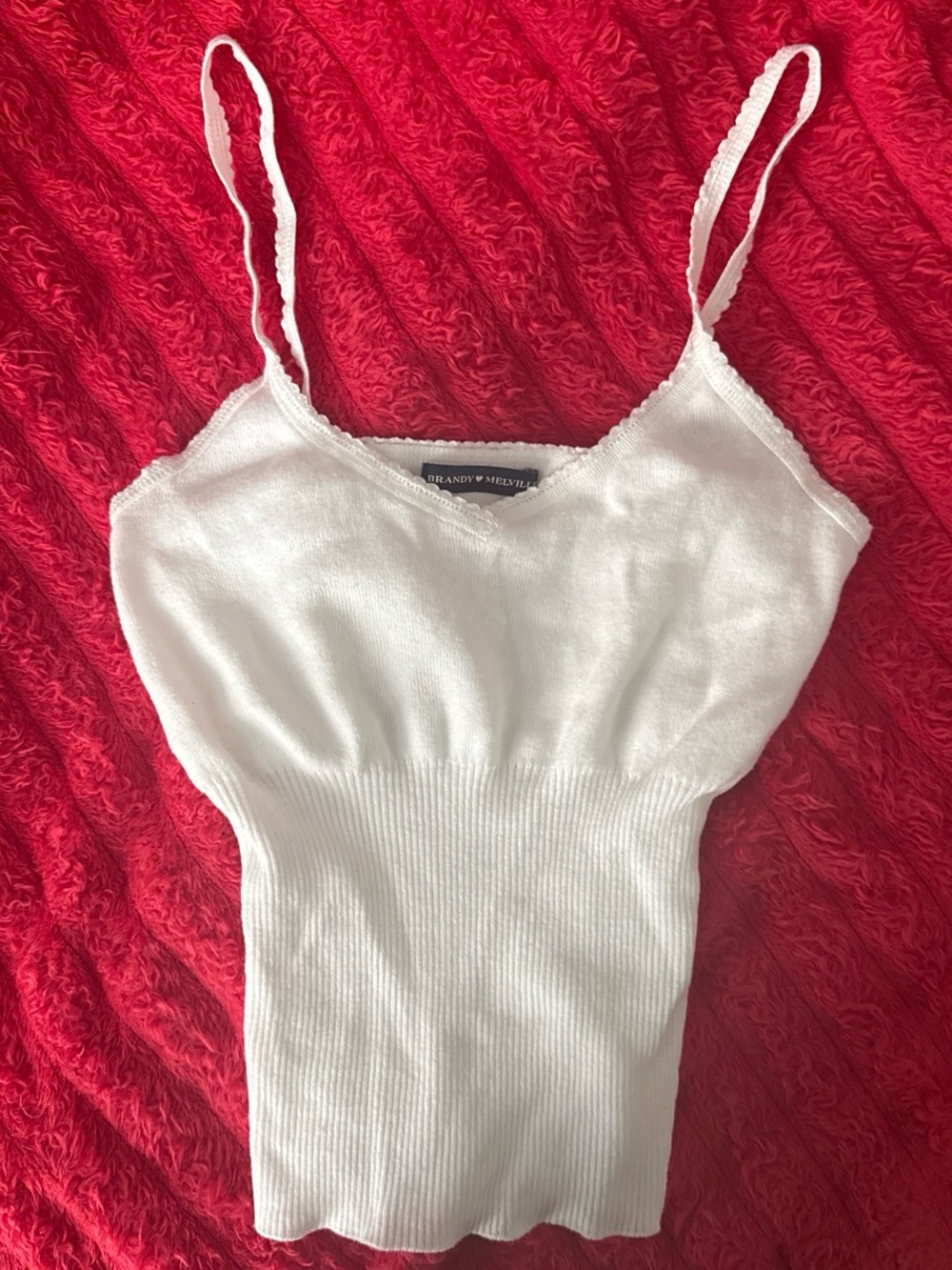 Brandy Melville White Ribbed Tank Top
